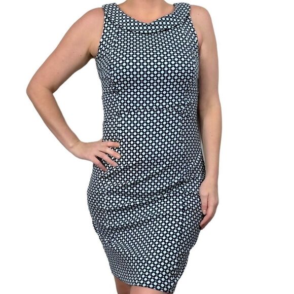 Lands' End Blue Dimond Bodycon Dress - Picture 1 of 9